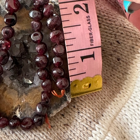 Genuine garnet loose beads jewelry making on string - Picture 6 of 6